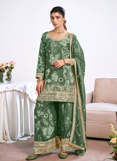 Mist Green Palazzo Suit