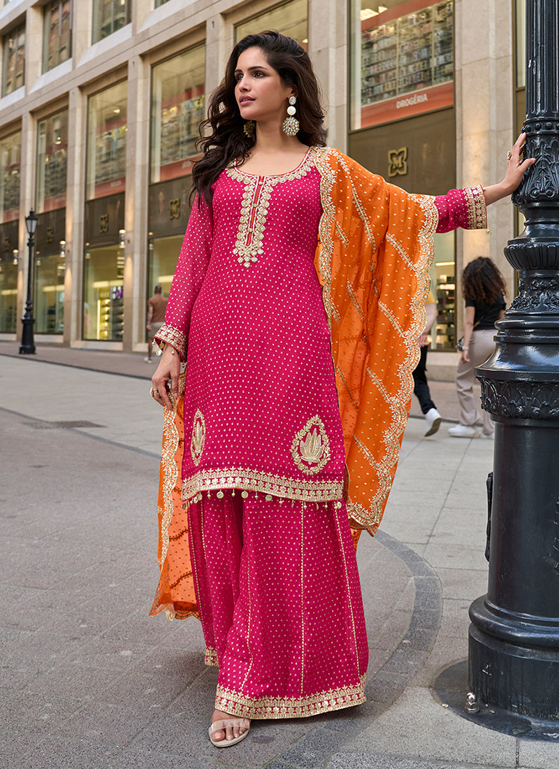 Shop Pink Gharara Suit Online At Hatkay