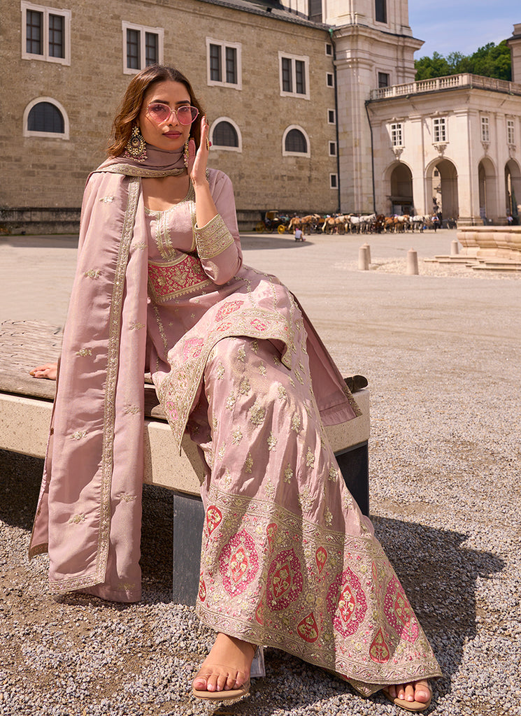 Shop Pink Palazzo Suit Online