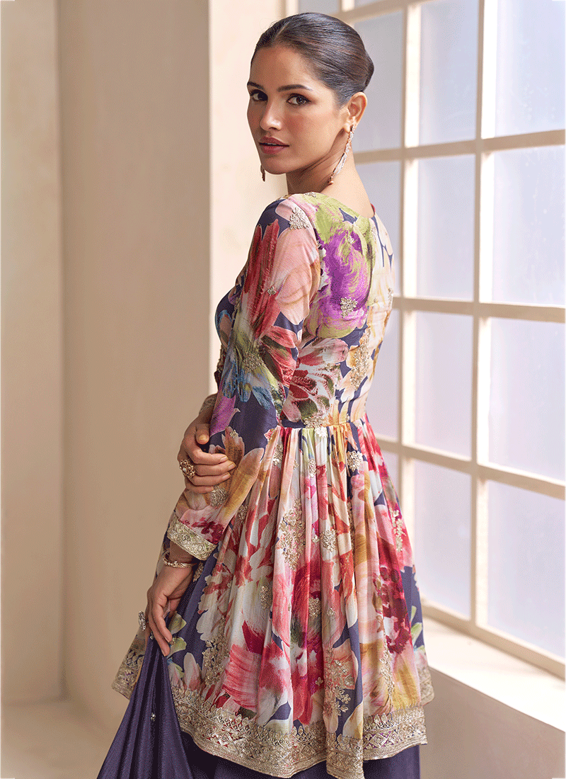 Buy Purple Palazzo Suit In USA