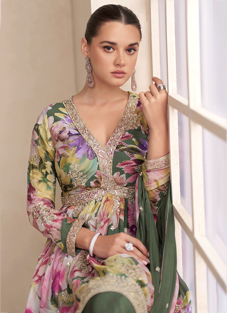 Shop Olive Green Plazzo Suits For Women