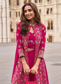 Buy Magenta Jacket Style Palazzo Suit In USA