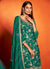 Dark Green Floral Embroidery Palazzo Suit