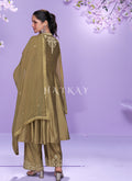 Olive Green Women Suit Sets Palazzo Kurtas Set - Hatkay