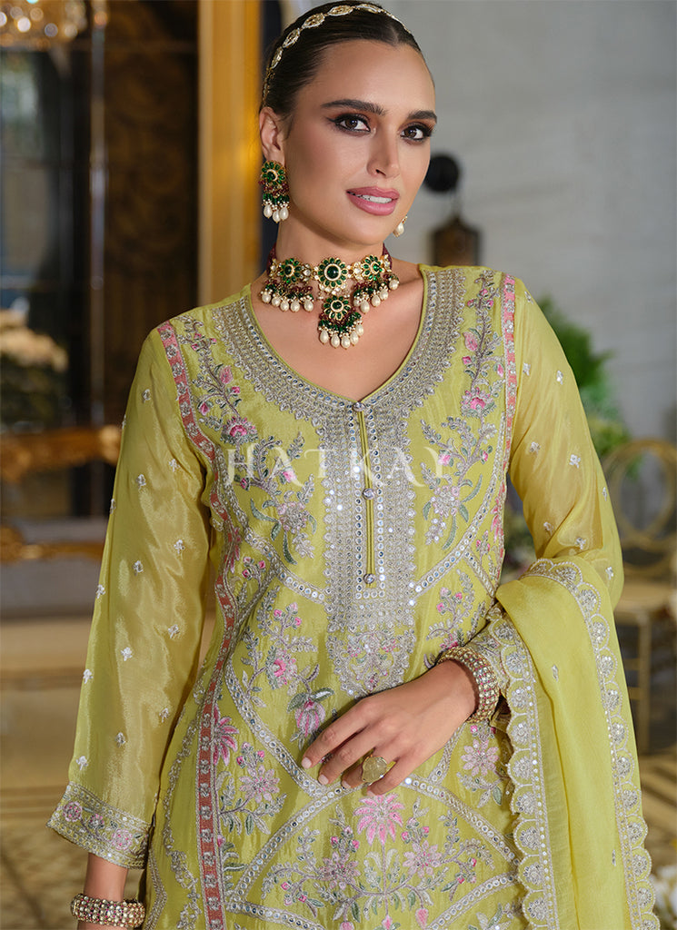Shop Yellow Palazzo Suit In USA