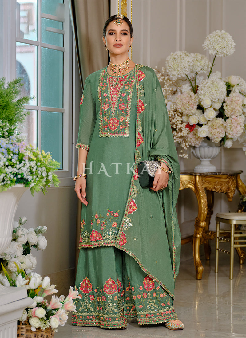 Buy Green Party Wear Suits
