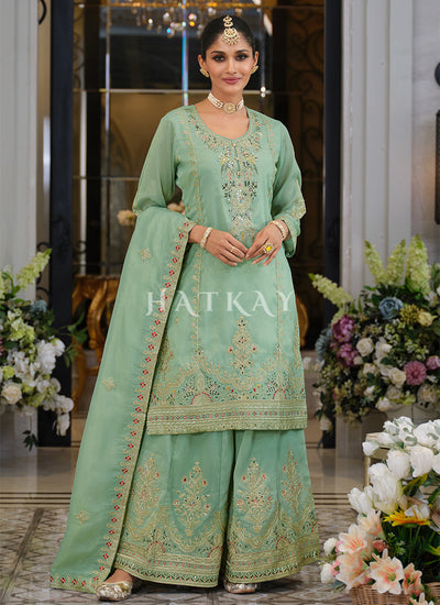 Sea Green Palazzo Suit