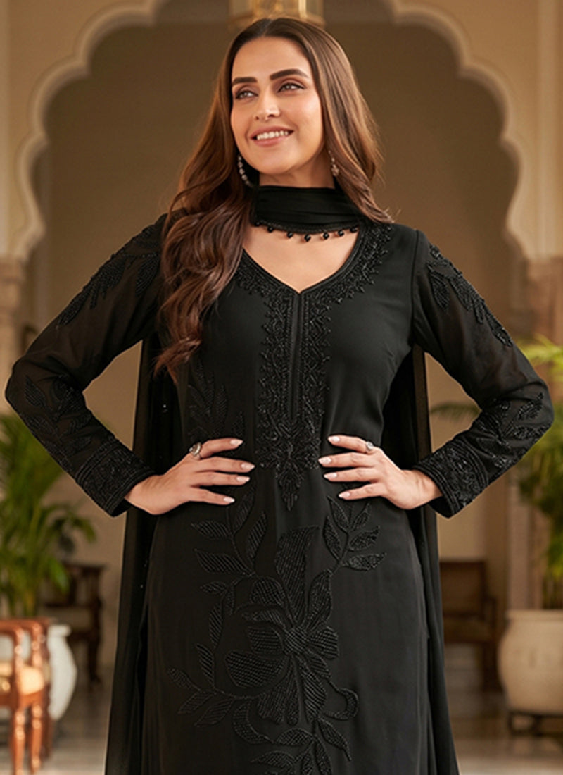 Buy Black Palazzo Suit In USA