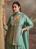 Buy Sea Green Peplum Palazzo Suit In UK