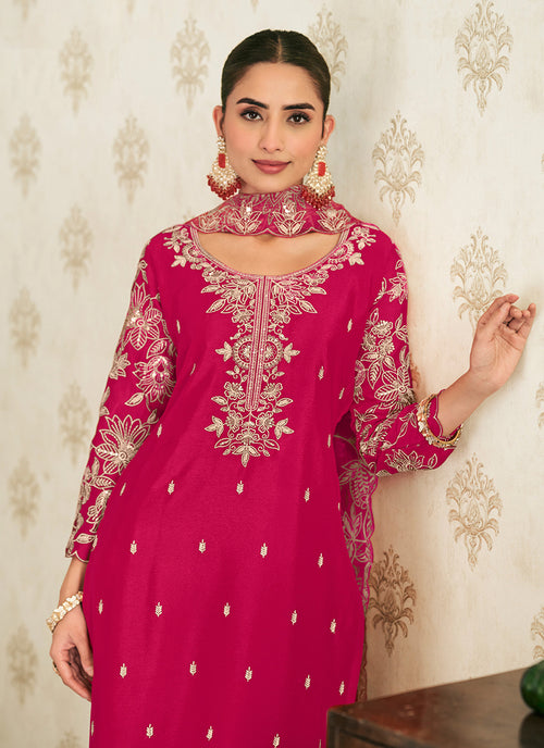 Buy Magenta Palazzo Suit In USA At Hatkay