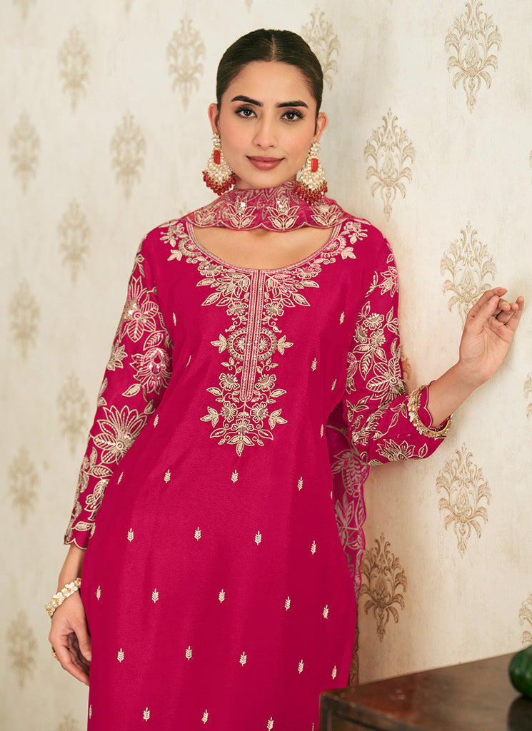 Buy Magenta Palazzo Suit In USA At Hatkay