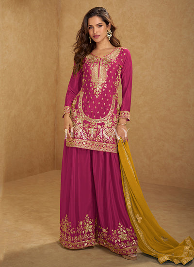 Magenta Palazzo Suit 