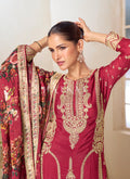 Crimson Red Wedding Palazzo Suit 