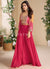Elegant Pink Jacket Style Paazzo Suit