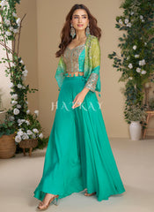 Turquoise And Lime Palazzo Set