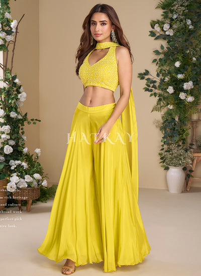 Lemon Yellow Palazzo Set