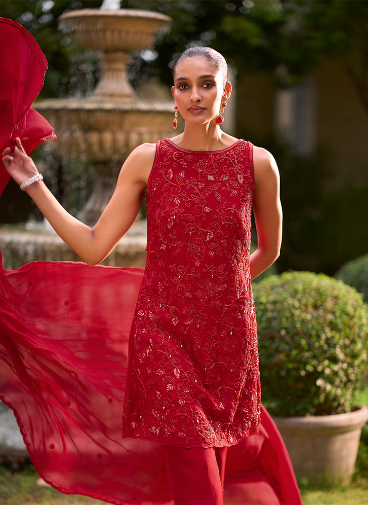 Buy Red Pant Suit for Women with Latest Designs | Hatkay