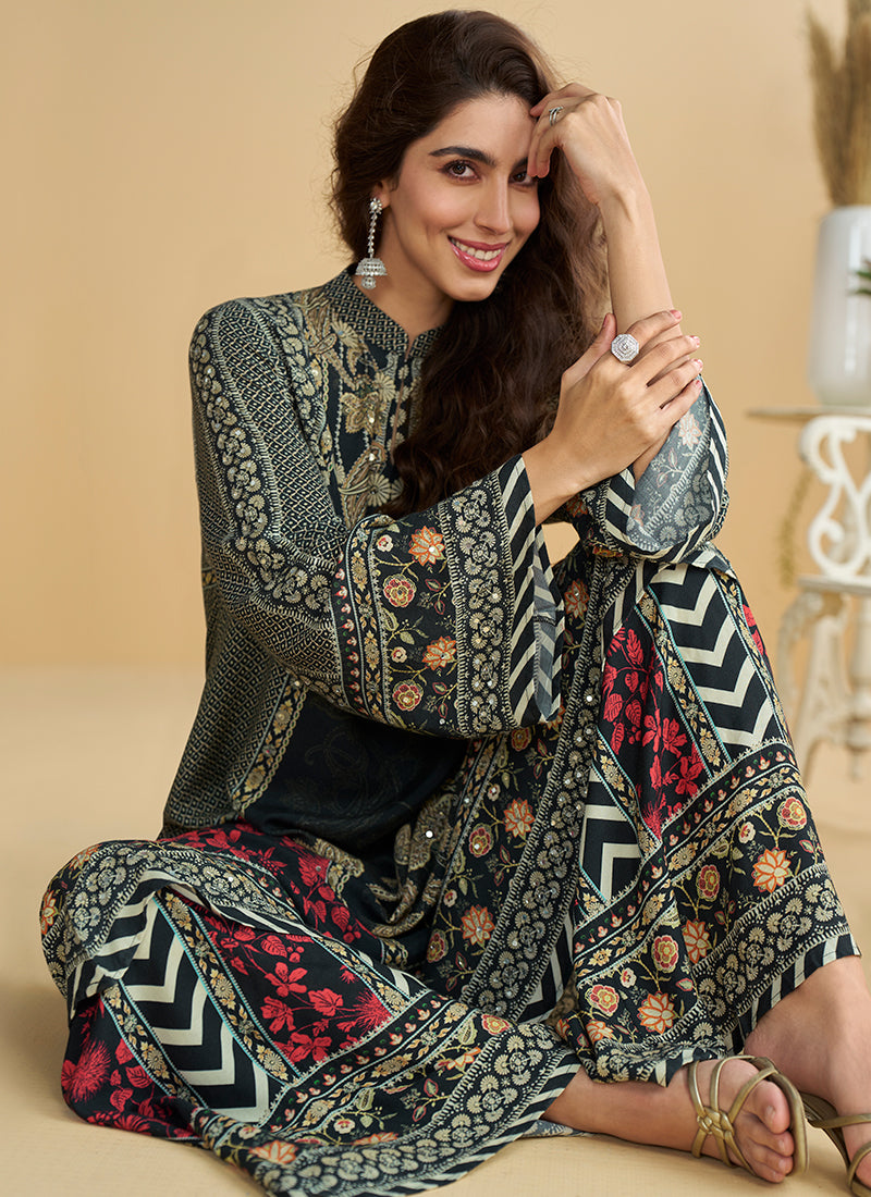 Buy Black Traditional Pant Suit In USA