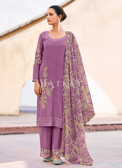 Purple Pant Style Salwar Suit
