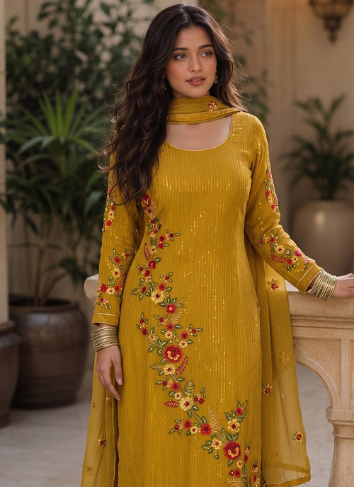 Buy Mustard Yellow Pant Suit In USA