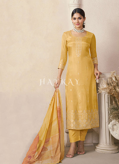 Yellow Pant Style Salwar Suit