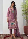 Purple Floral Designer Pant Suit