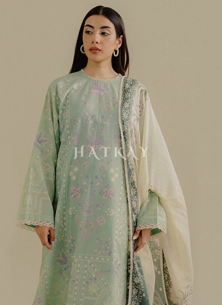 Buy Mint Green Embroidered Pakistani Style Pant Suit Online | Hatkay Buy Mint Green Embroidered Pakistani Style Pant Suit Online | Hatkay