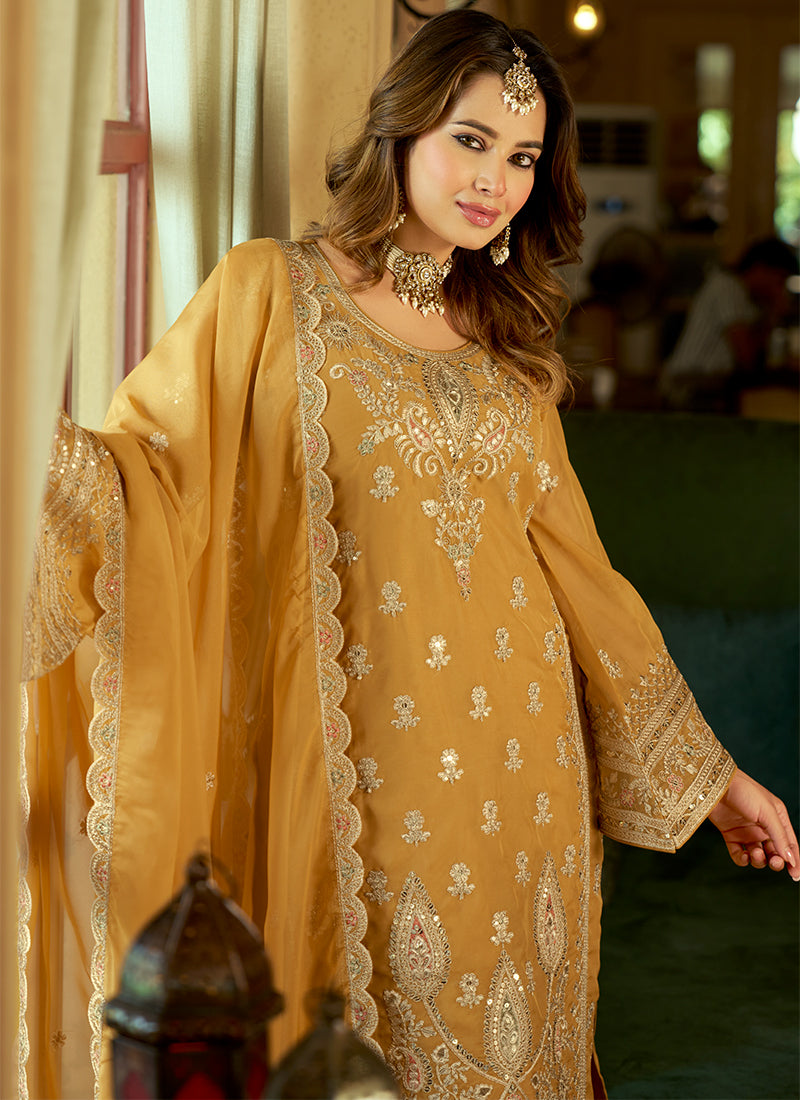 Shop Golden Yellow Pant Suit In UK