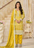 Yellow Organza Pant Style Salwar Suit