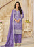 Purple Organza Pant Style Salwar Suit