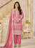 Pink Organza Pant Style Salwar Suit