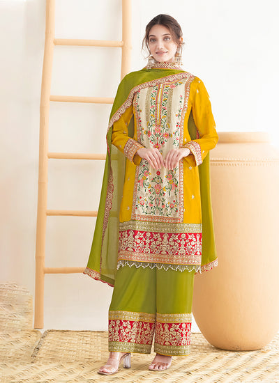 Green And Yellow Pant Style Suit