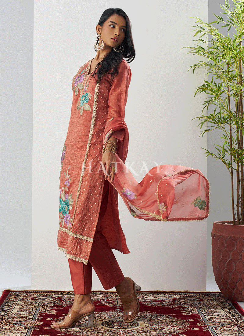 Rust Orange Pant Style Suit In USA