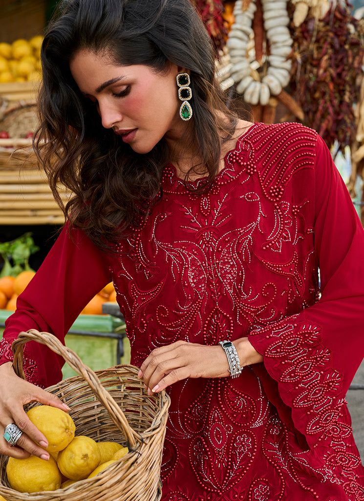 Buy Red Pant Suit In Canada