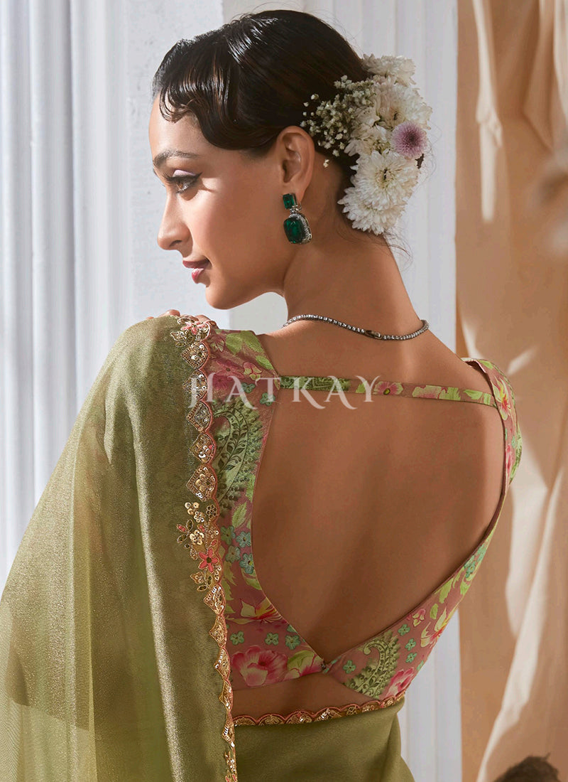 Buy Green Wedding Sari