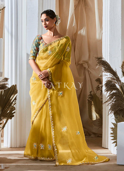 Yellow Party Wear Saree