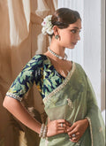 Buy Green Engagement Sarees