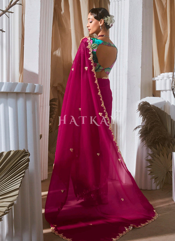 Shop Magenta Saree Online 