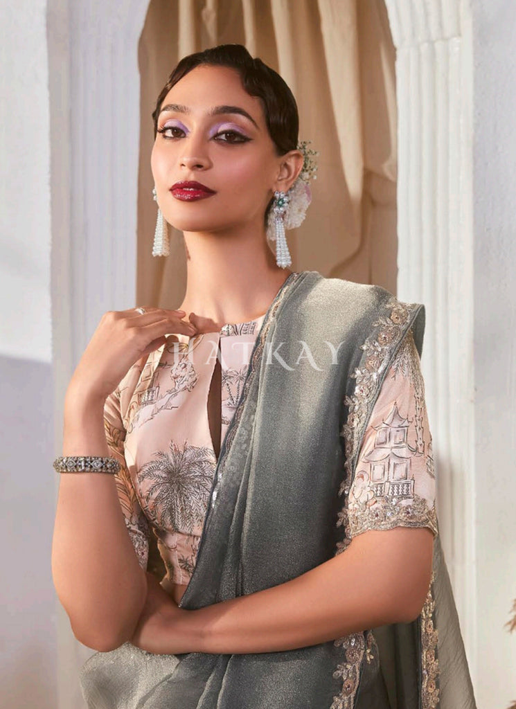 Shop Trendy Grey Saree Online In Canada
