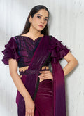 Buy Wine Designer Sari Online