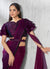 Buy Wine Designer Party Wear Sari In USA