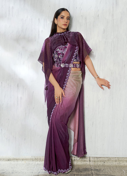 Buy Magenta Designer Saree Online
