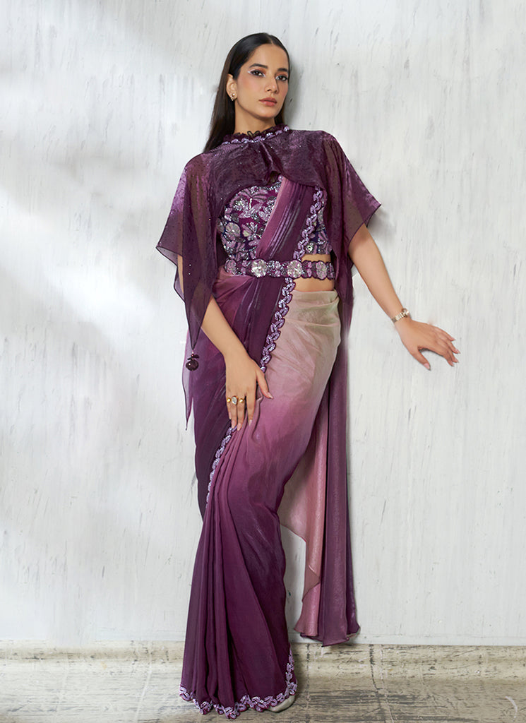 Buy Magenta Designer Saree Online