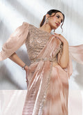 Buy Peach Designer Saree In Canada