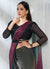 Buy Plum And Grey Party Wear Saree In Canada