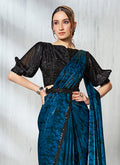 Buy Royal Blue Designer Saree In Canada