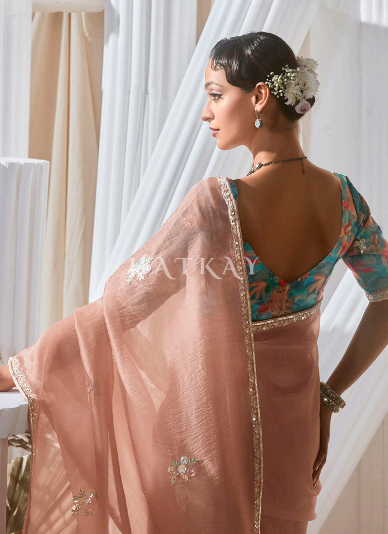 Peach Traditonal Sari