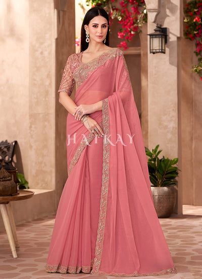 Peach Wedding Saree