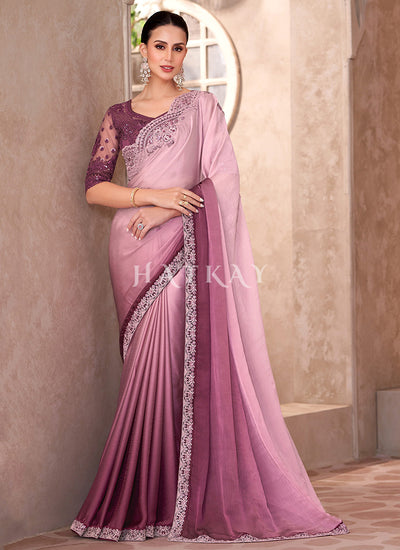Pink Ombré Wedding Saree 