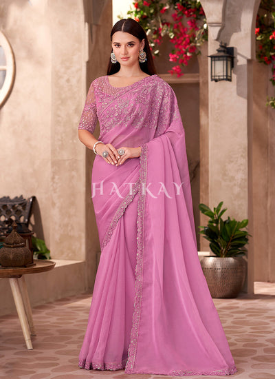 Deep Pink Wedding Saree